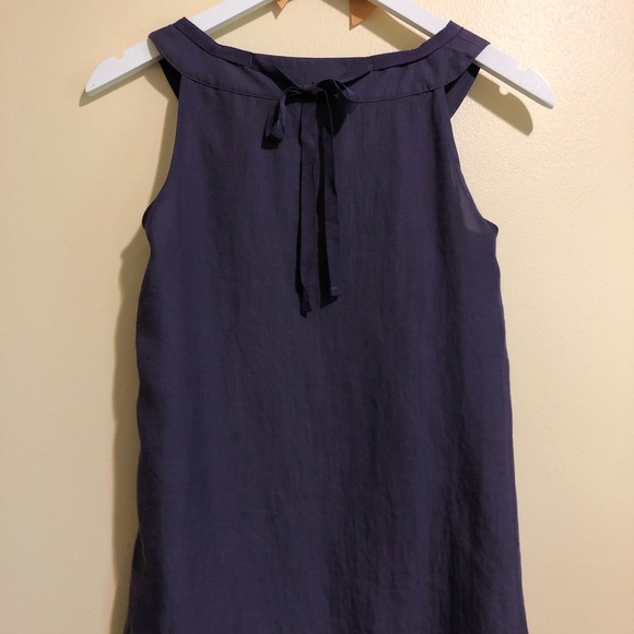 Ann Taylor LOFT | Sleeveless Purple Ruffled Blouse - Picture 3 of 4